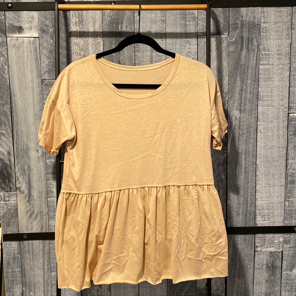 Light Peach Peplum Top